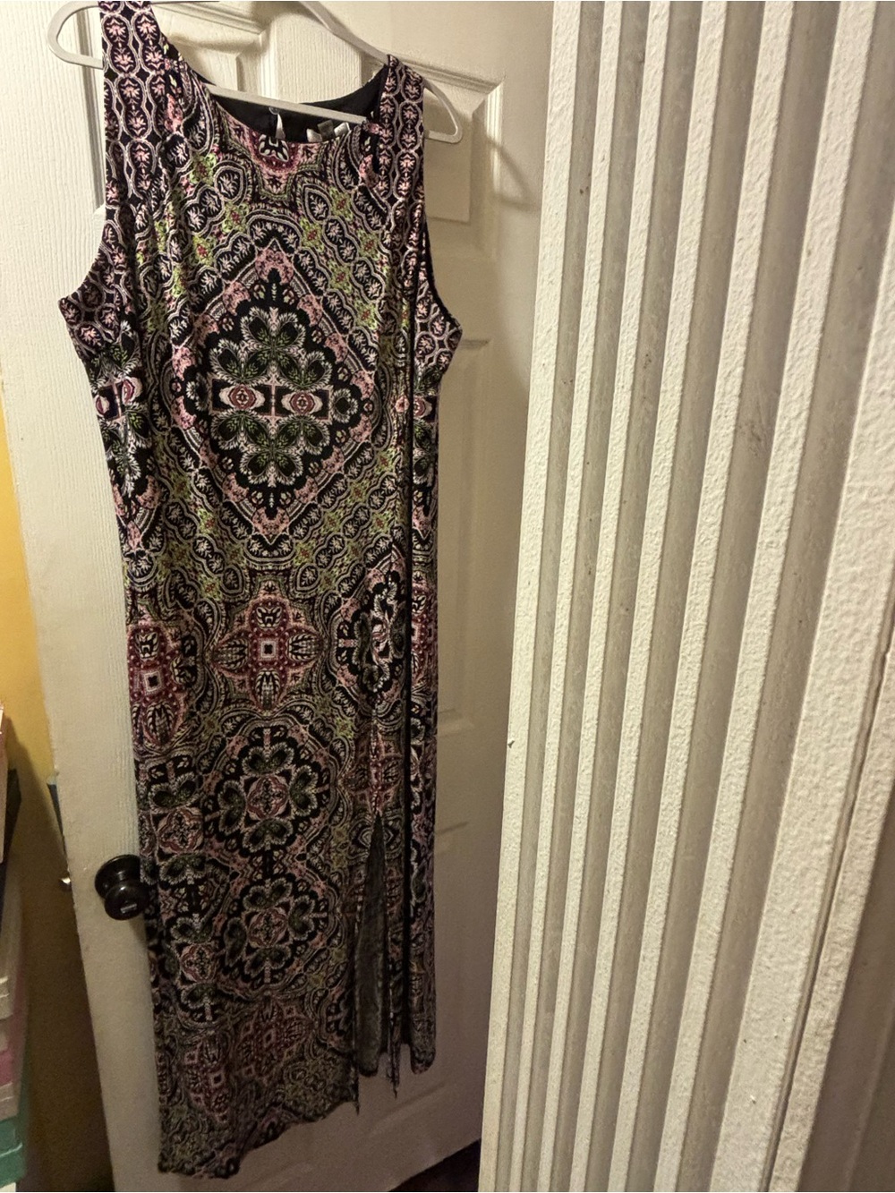 London Style Collection Sleeveless Patterned Maxi Dress 22W